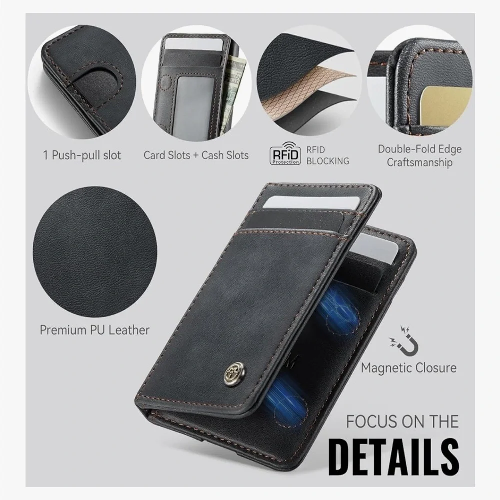 Wallet unisex RFID Blocking Card Holders And Money Slots Retro Black/347-Lb2